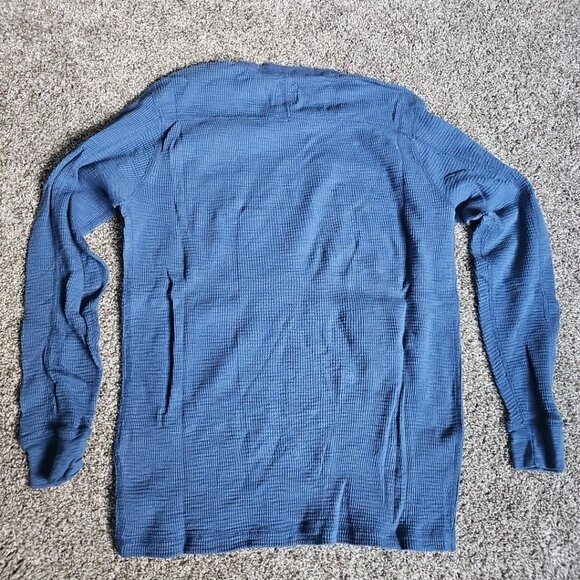 Lucky Brand "Tough to Beat" Las Vegas Blue Size Medium Waffle Knit Long Sleeve - Picture 7 of 7